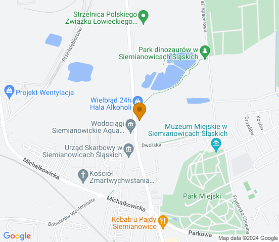 Mapa dojazdu do warsztatu samochodowego w Siemianowicach Śląskich