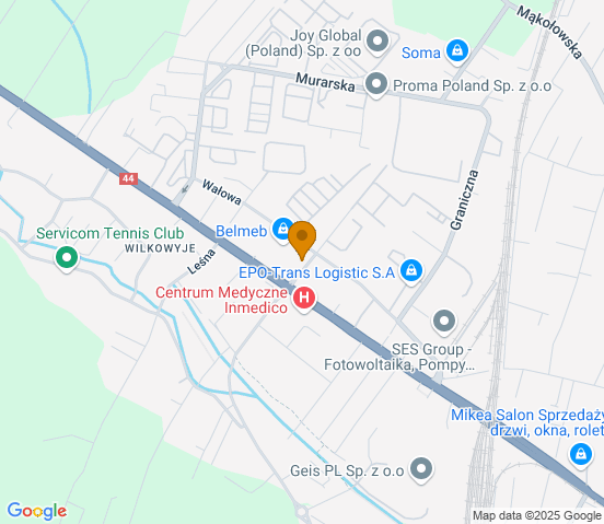Mapa dojazdu do warsztatu samochodowego w miejscowości Tychy