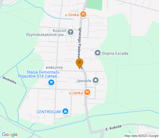 Mapa dojazdu do warsztatu samochodowego w miejscowości Zabrze