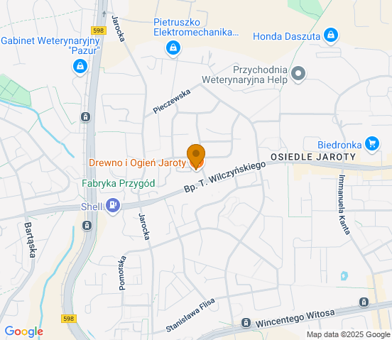 Mapa dojazdu do warsztatu samochodowego w miejscowości Olsztyn