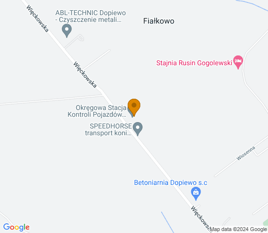 Mapa dojazdu do warsztatu samochodowego w miejscowości Dopiewo