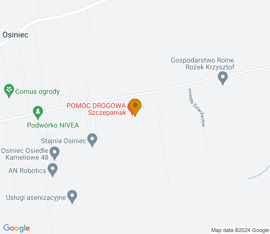 Mapa dojazdu do warsztatu samochodowego w Gnieźnie