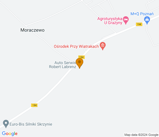 Mapa dojazdu do warsztatu samochodowego w miejscowości Moraczewo