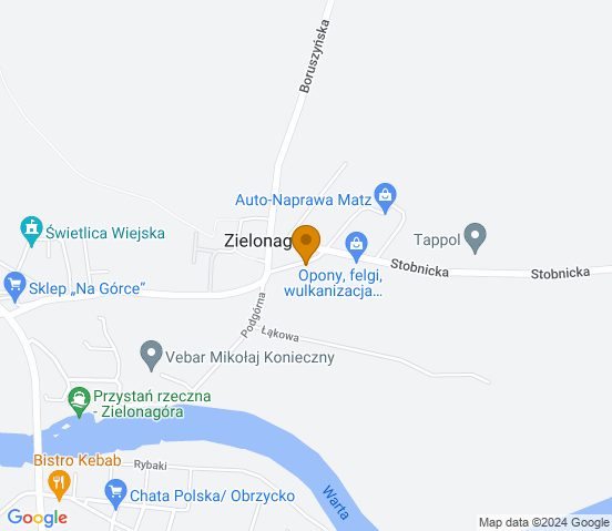 Mapa dojazdu do warsztatu samochodowego w miejscowości Obrzycko