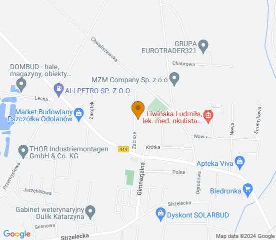 Mapa dojazdu do warsztatu samochodowego w miejscowości Odolanów