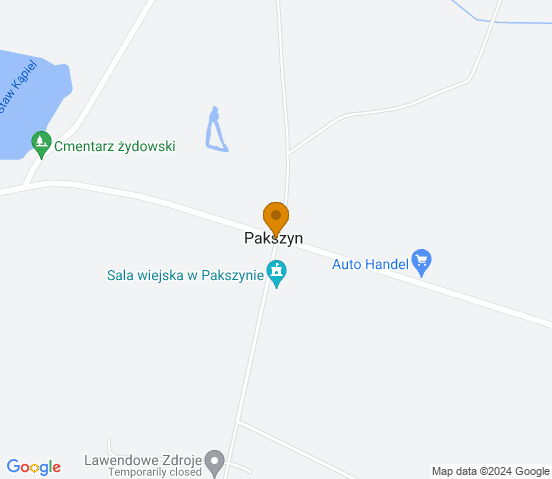 Mapa dojazdu do warsztatu samochodowego w miejscowości Pakszyn